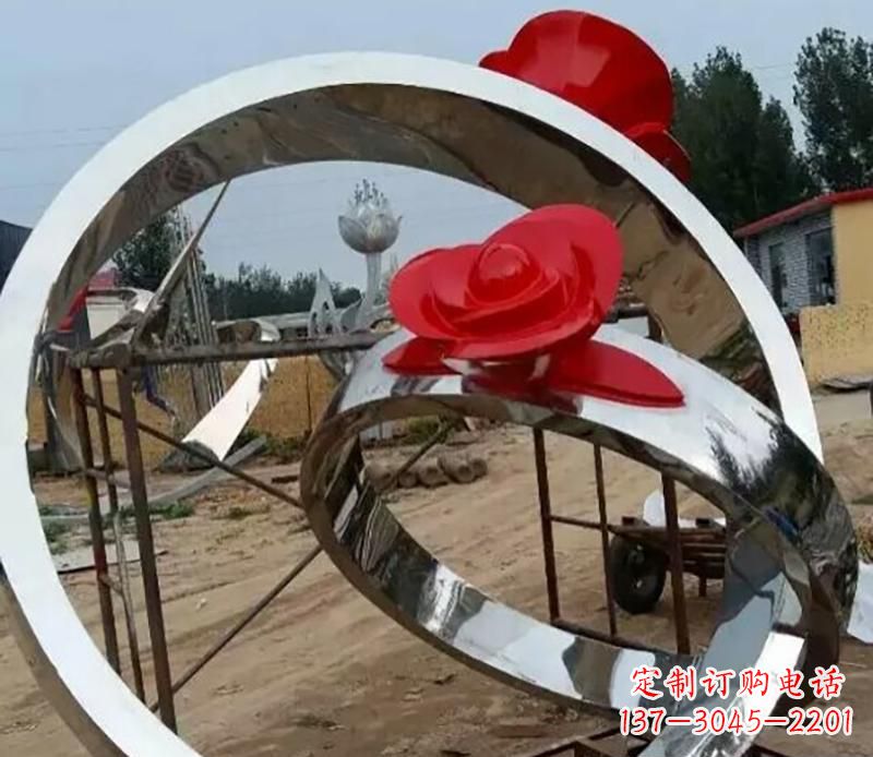 大同精致的不锈钢戒指雕塑
