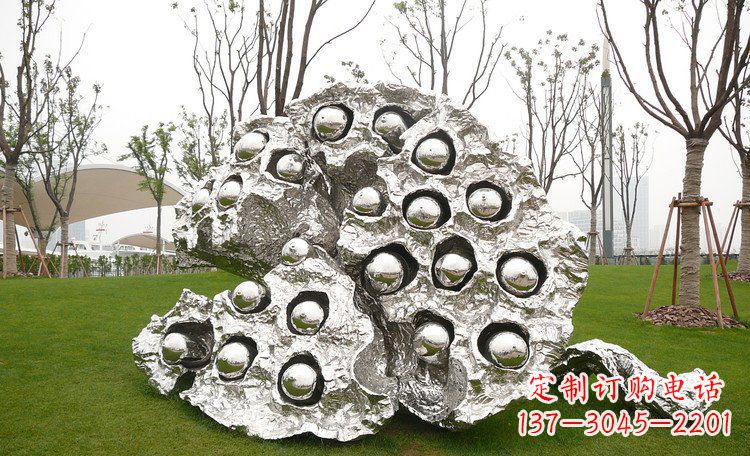 大同不锈钢莲蓬雕塑浓缩东方文化的美感