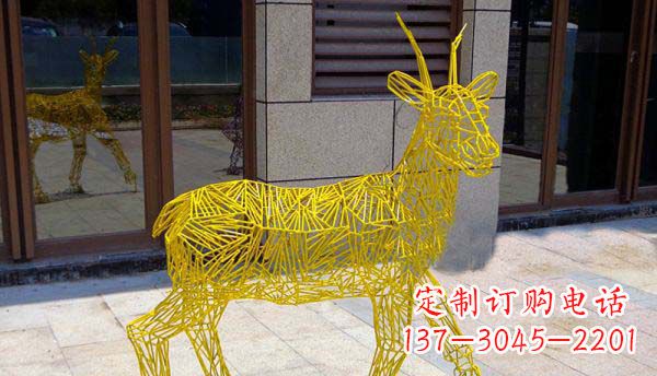 大同梦幻般的不锈钢小鹿大理石塑像