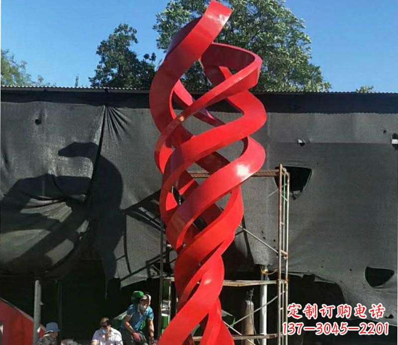 大同高端不锈钢螺旋飘带景观雕塑