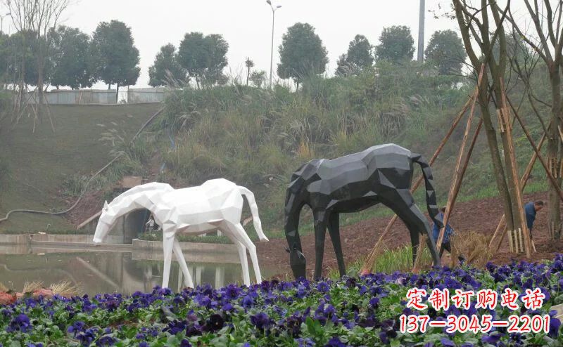 大同盛世之美，精美不锈钢动物雕塑