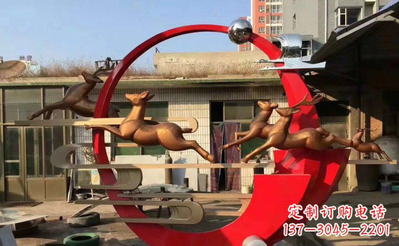 大同梅花鹿不锈钢雕塑引人瞩目的审美观赏