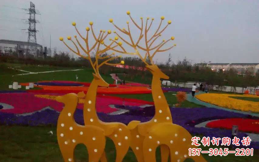 大同不锈钢美陈动物鹿雕塑