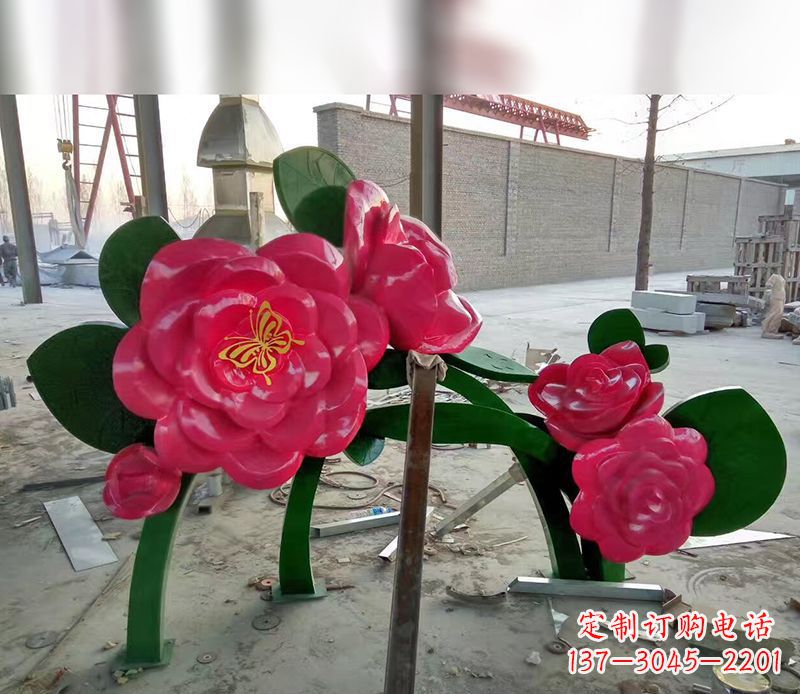 大同中领雕塑花朵般精美的不锈钢牡丹雕塑