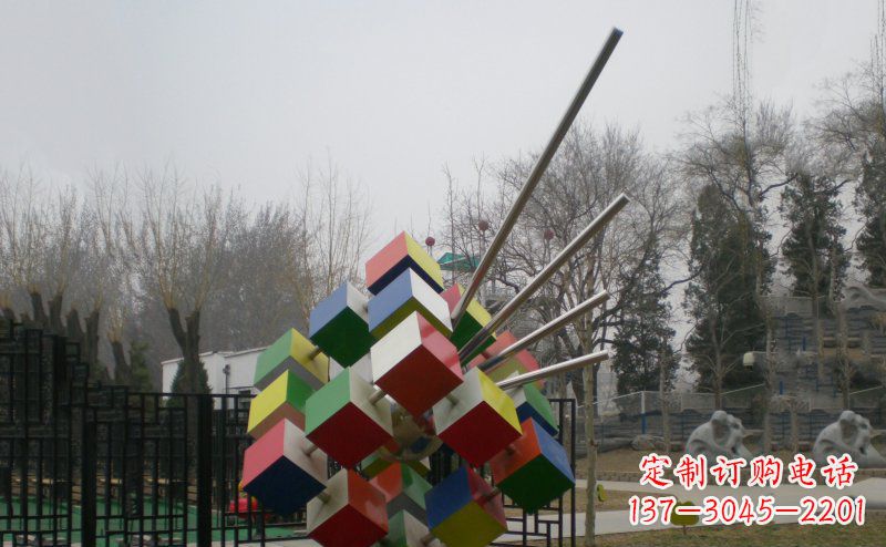 大同不锈钢魔方雕塑,玩转您的公园