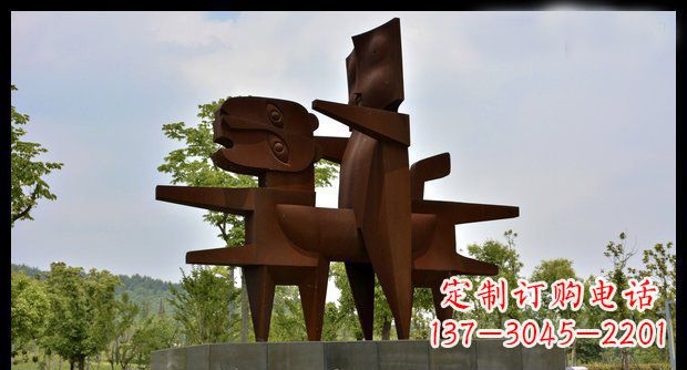 大同不锈钢人骑老虎雕塑