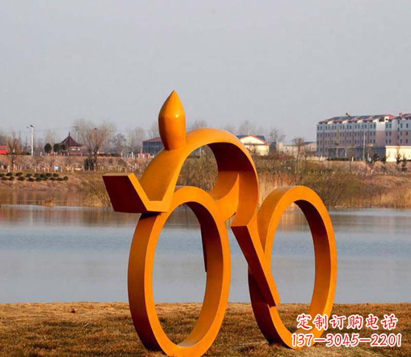 大同产品名称健康运动不锈钢骑自行车人物雕塑