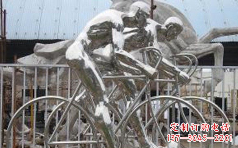 大同铸造不锈钢骑自行车景观雕塑