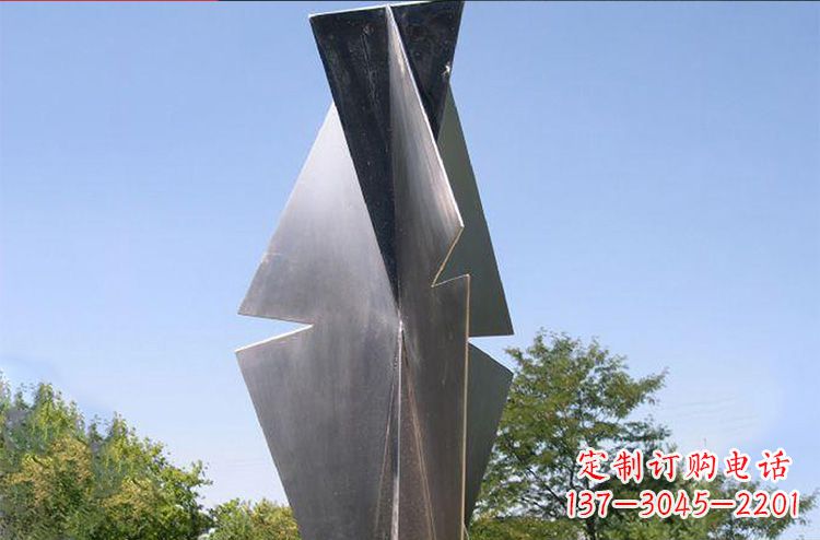 大同不锈钢树叶雕塑更新公园景观