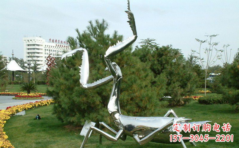 大同不锈钢雕刻螳螂摆件