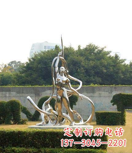 大同跳丝带魅力少女铜雕
