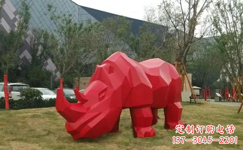 大同摩洛哥高端不锈钢犀牛雕塑