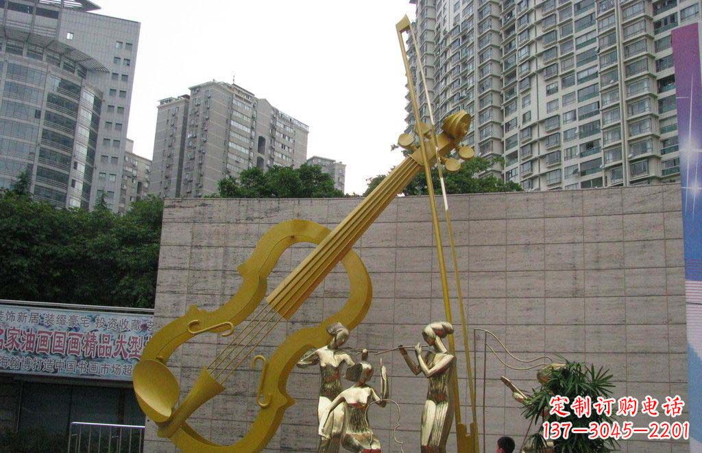 大同不锈钢演奏大提琴雕塑