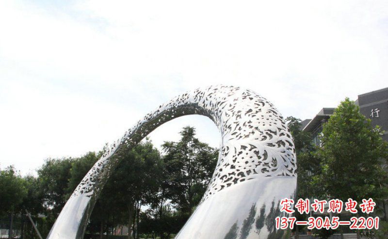 大同优雅定制不锈钢圆形拱门雕塑