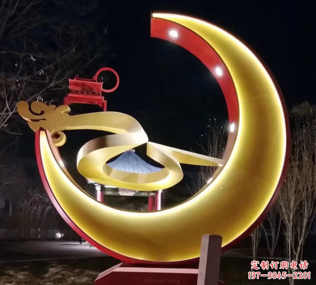 大同精致不锈钢月亮雕塑