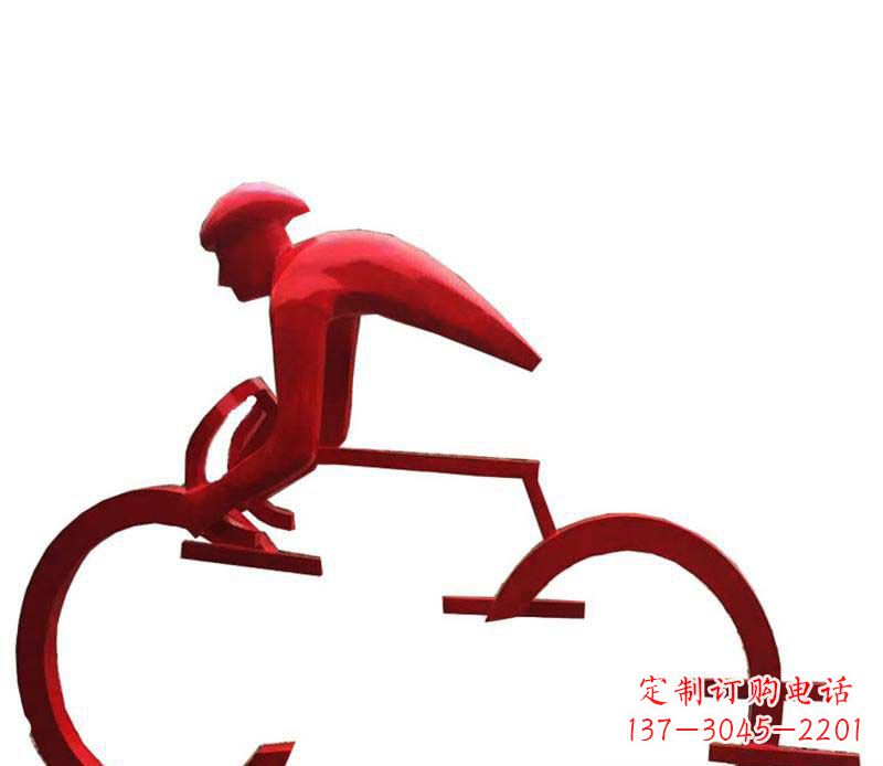 大同公园主题不锈钢自行车雕塑
