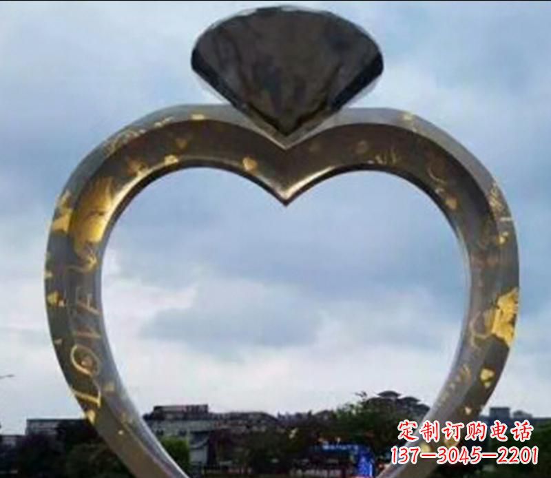 大同不锈钢大型钻石戒指景观雕塑