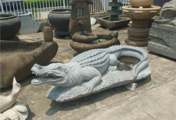 大同精美的鳄鱼花岗岩动物雕塑