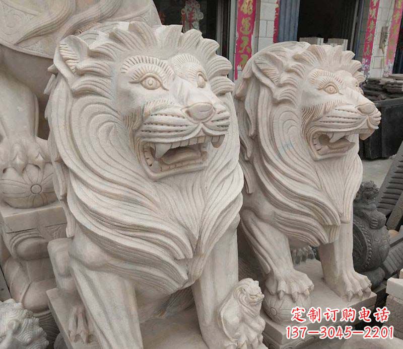 大同西洋狮石雕动物雕塑
