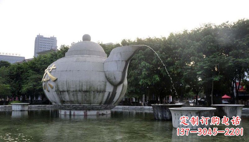 大同精致雕塑茶壶石雕