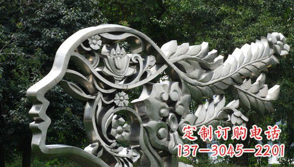 大同高雅美貌不锈钢美女头象雕塑