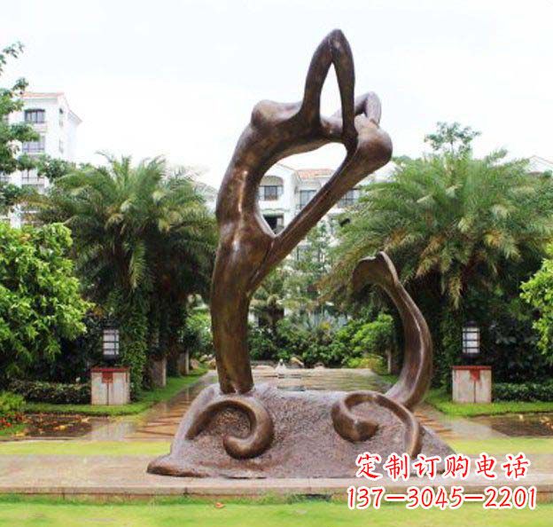 大同公园抽象美人鱼景观铜雕