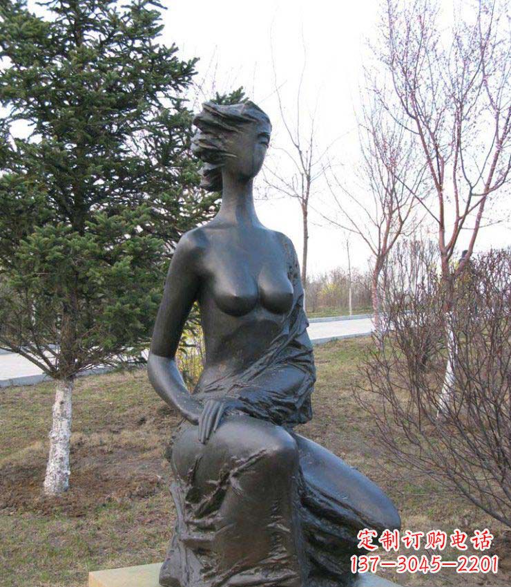 大同公园抽象女人人物铜雕1