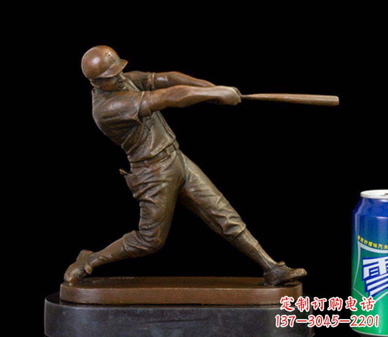 大同风采动人的人物铜雕棒球雕塑