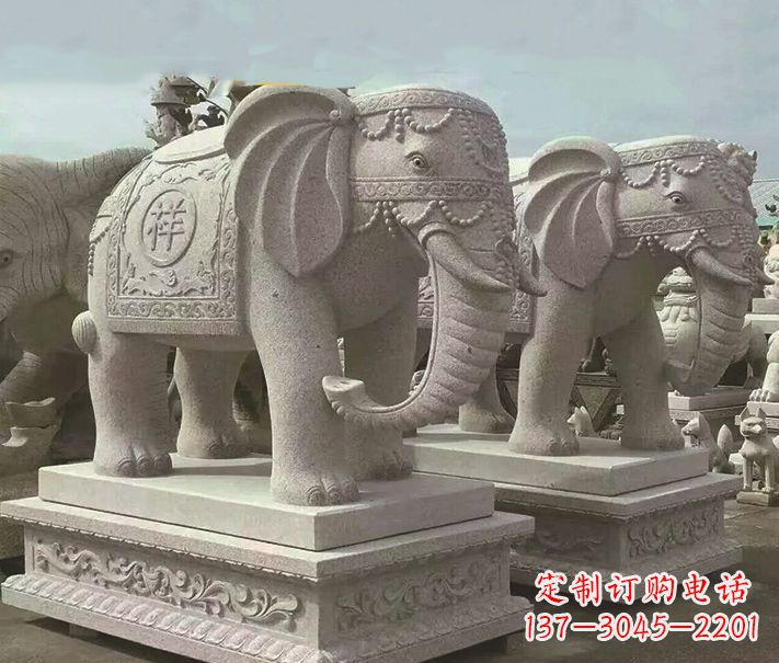 大同精美大象大理石雕塑