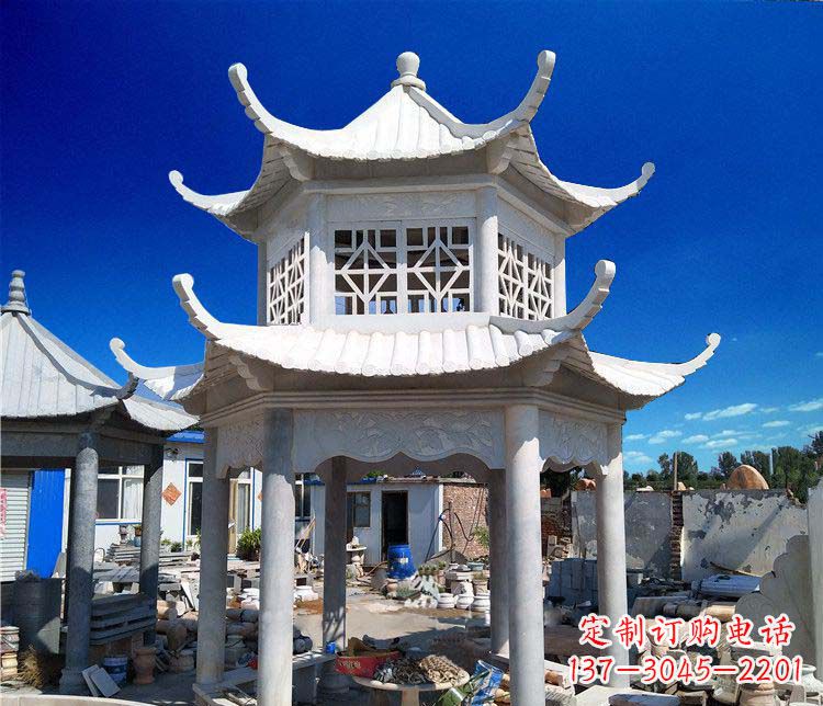 大同大理石双层凉亭雕塑