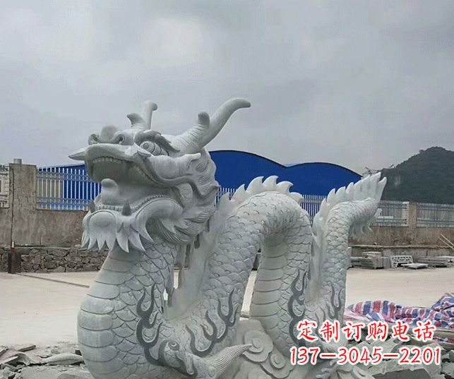 大同公园大理石生肖龙景观石雕 (2)