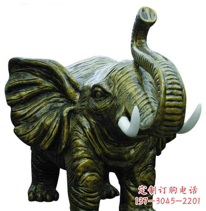 大同精美的铜大象雕塑