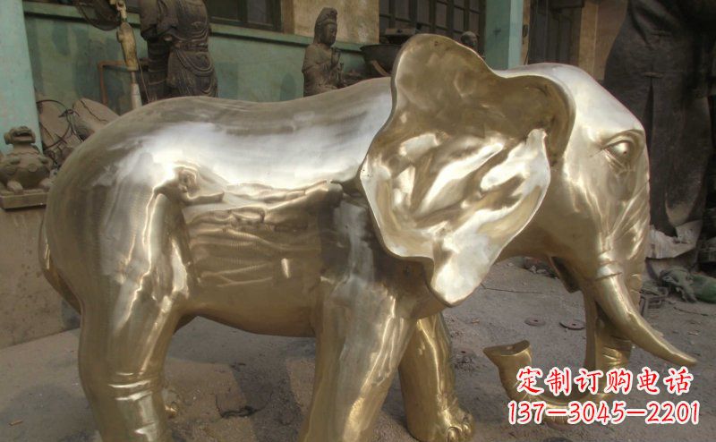 大同公园大象动物铜雕_2
