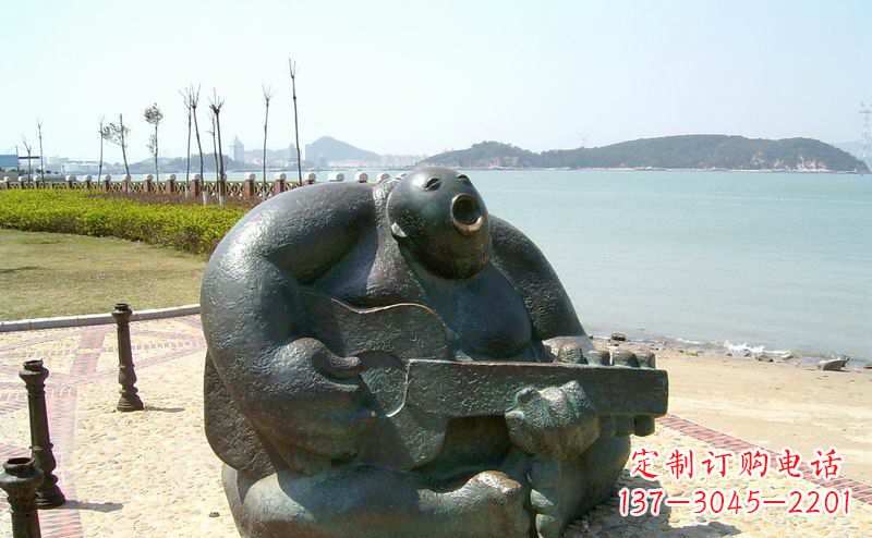 大同音乐驻足,公园弹吉他铜雕