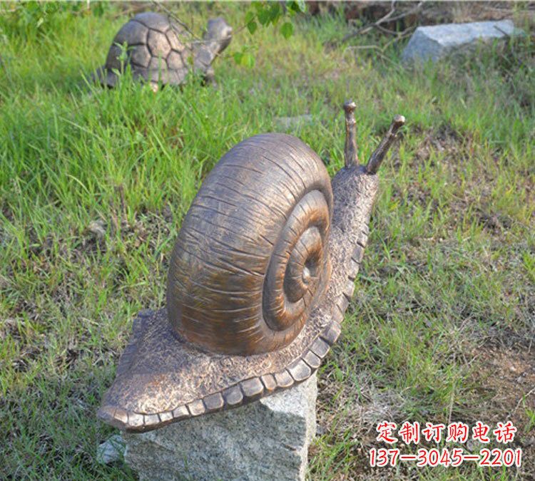 大同全新玻璃钢材质仿真铜蜗牛雕塑