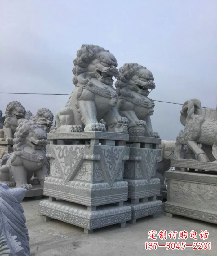 大同大理石狮子石雕