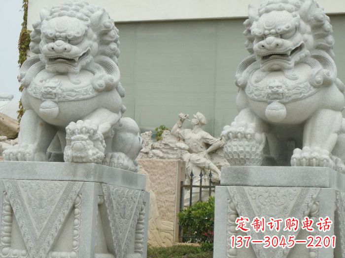 大同高端大理石狮子石雕