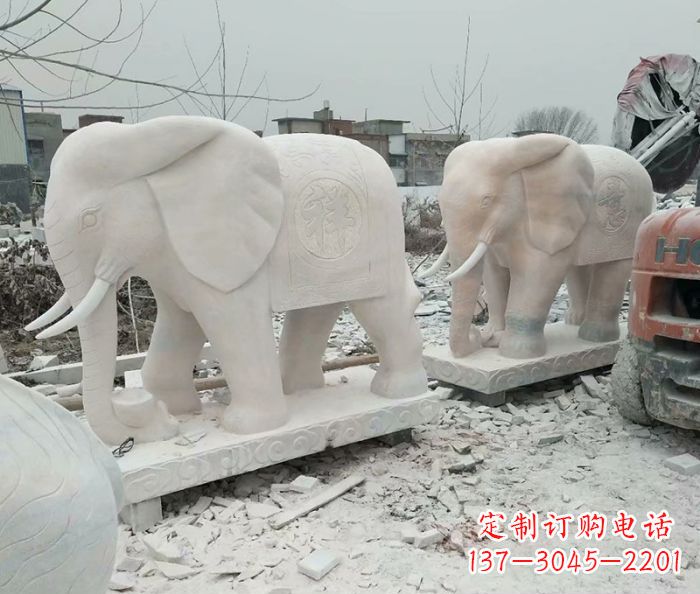 大同公园动物大象石雕 (5)