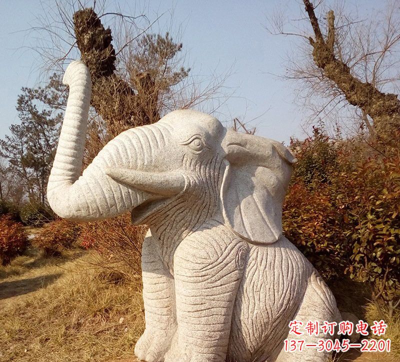 大同公园动物大象石雕