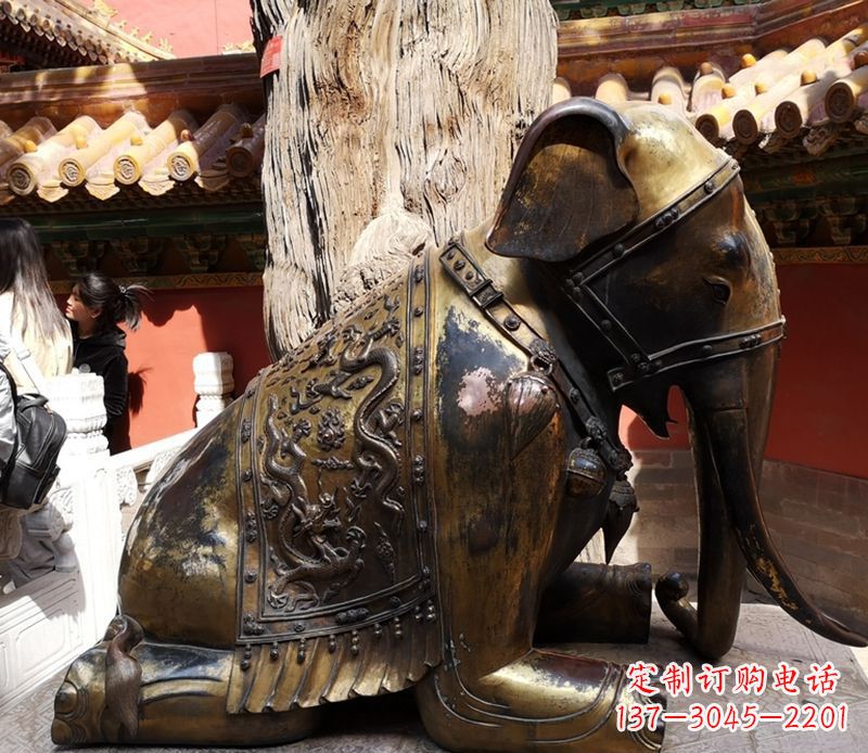 大同公园动物大象铜雕