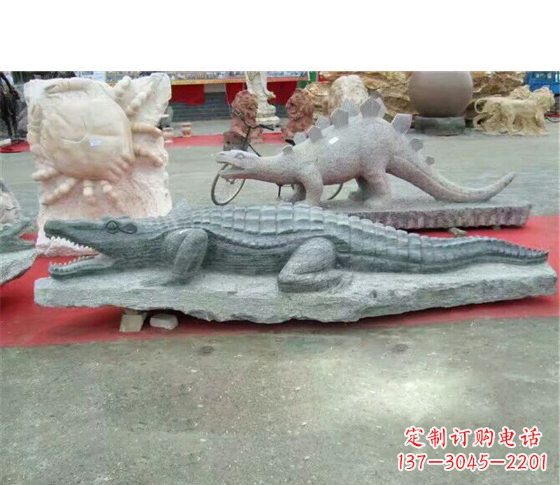 大同公园动物鳄鱼石雕