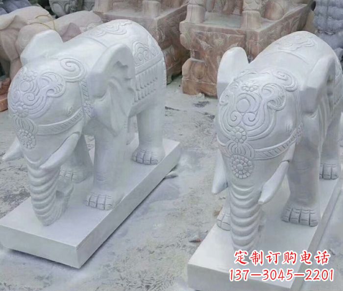 大同高雅雕塑招财石雕大象