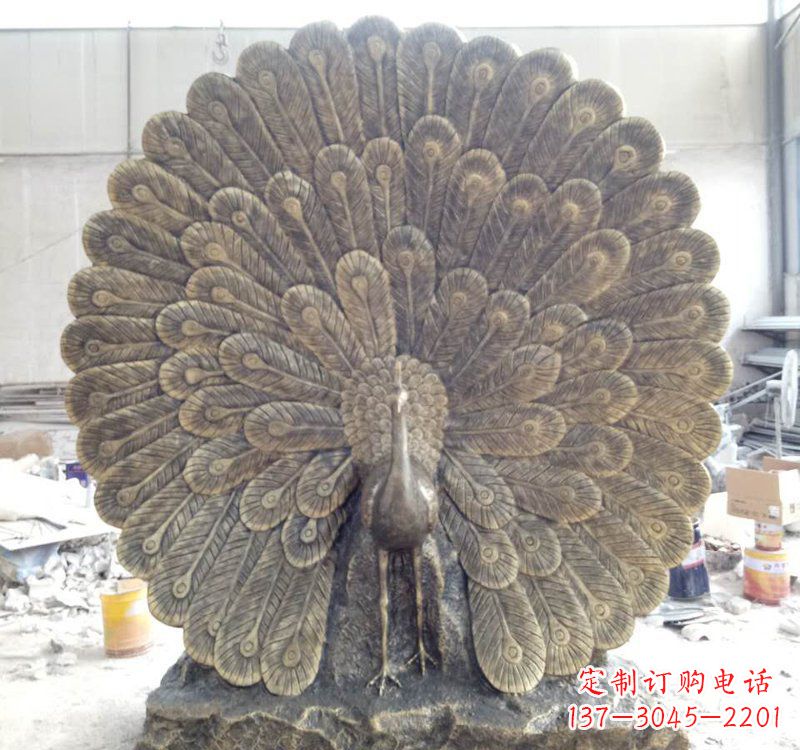大同艺术设计精美铜孔雀雕塑