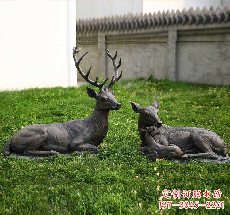 大同精美梅花鹿铜雕