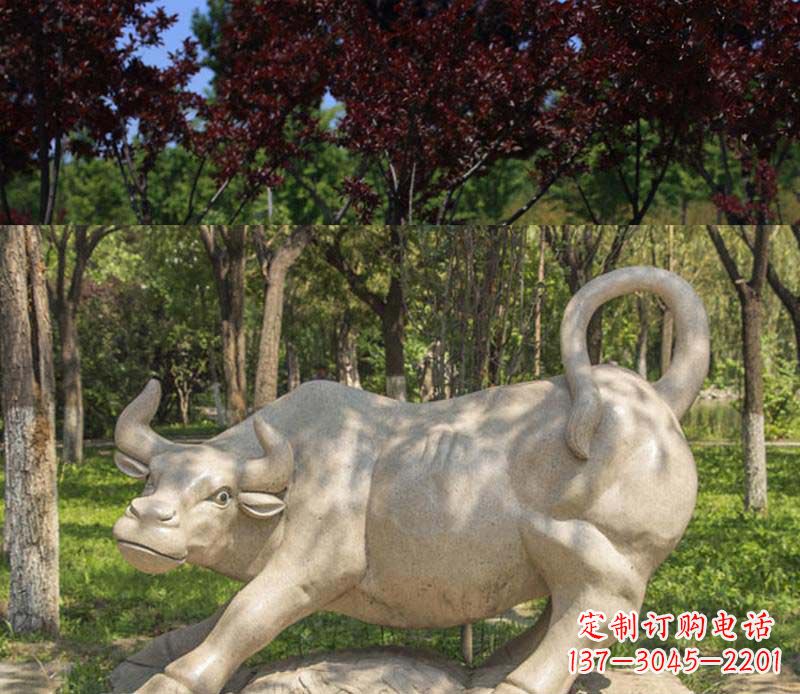 大同公园动物牛石雕