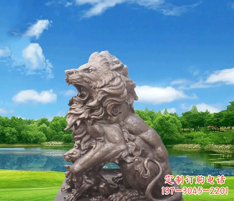 大同高贵雄毅的狮子铜雕
