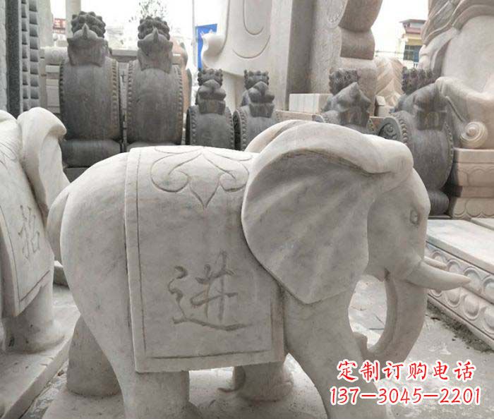大同小象石雕塑,展现美丽的艺术风采