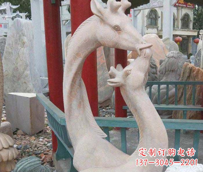 大同中领雕塑-母子鹿动物石雕