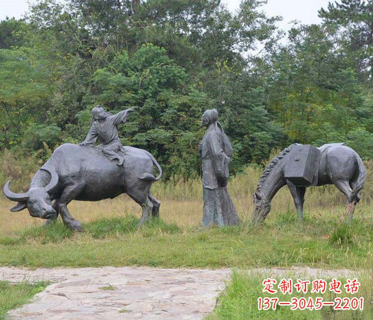 大同杜牧小品铜雕精致雕刻,传递出朴实之美