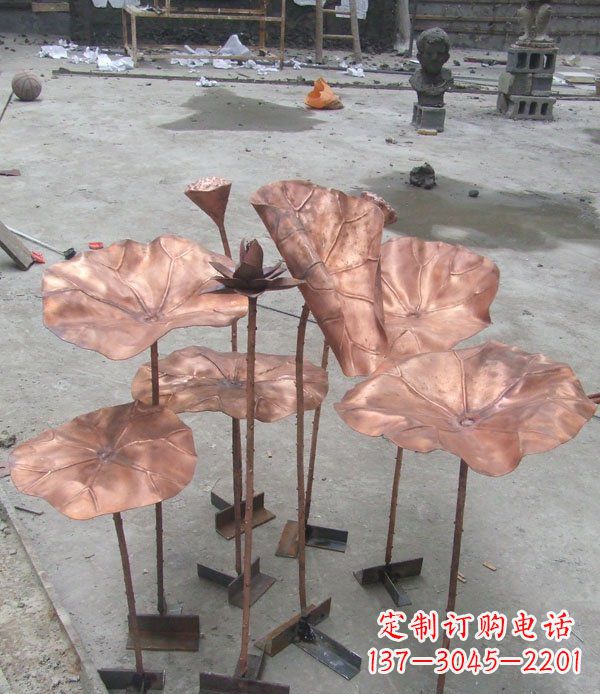 大同中领雕塑荷花锻铜雕塑